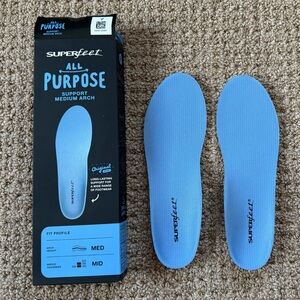 Superfeet all purpose arch support insoles - size M7.5-9, W8.5-10